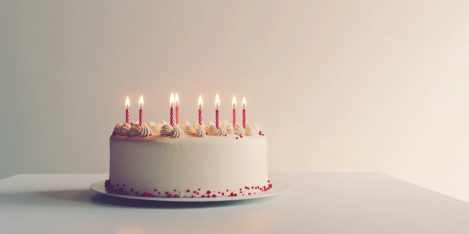 Celebration cake adorned with candles ready for a birthday celebration at a cozy indoor setting